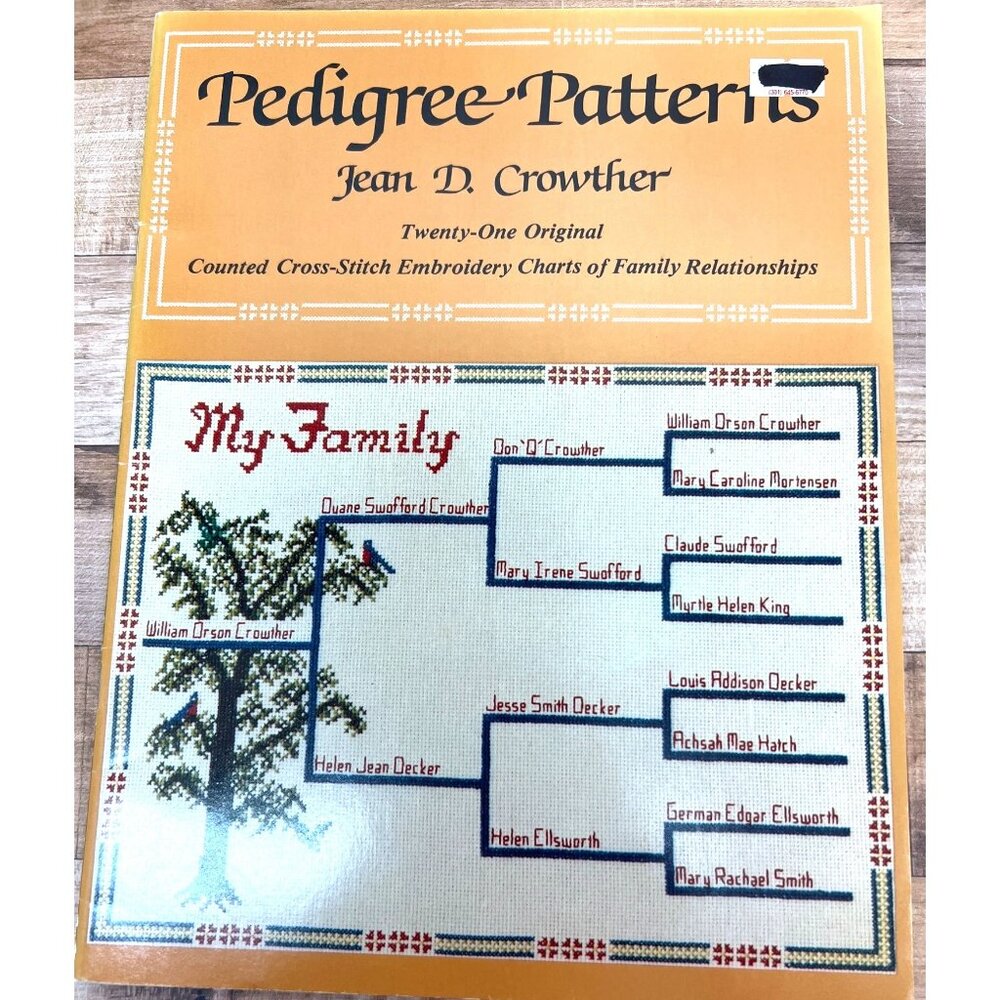 Pedigree Patterns Counted Cross-Stitch Embroidery Chart Book By Jean D. Crowther